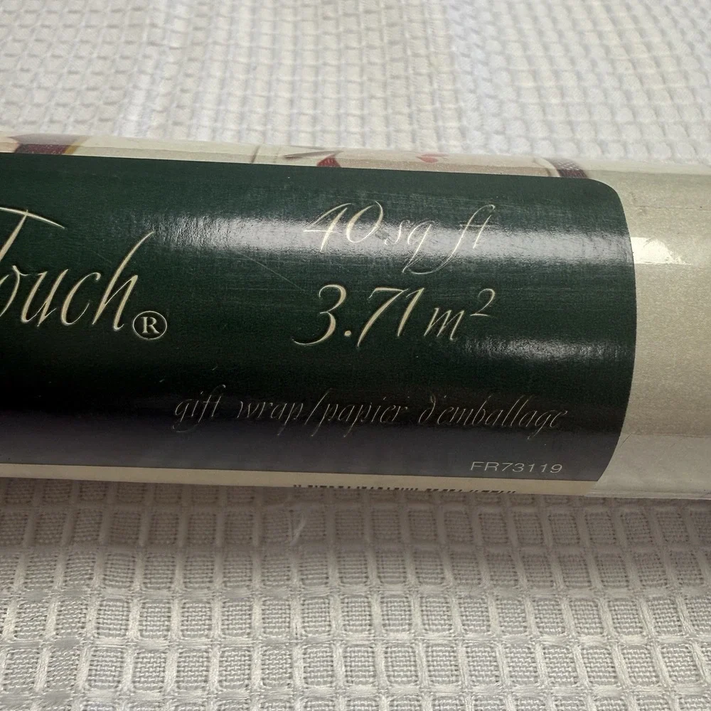 Vintage Wrapping Paper The Finishing Touch Greetings Apple Squares 40 sq Ft New